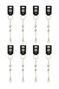 8er Set Schlüsselanhänger Würfel Weiß Schlüsselring Schlüsselhalter Bund Dice