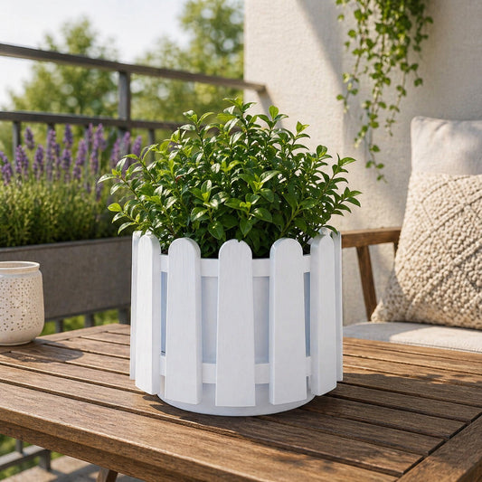 4x Blumentöpfe Weiß Ø 26,0 x 24,0 cm - 6,6 L Pflanztopf Übertopf Blumentopf