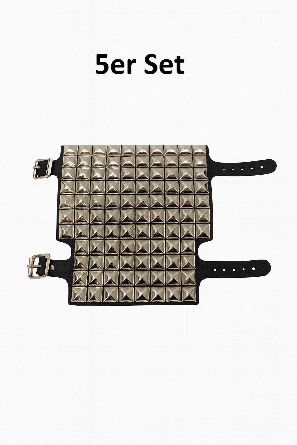 5er Set Lederarmband Schwarz mit Nieten Biker Rocker DEFEKT/KAPUTT Bastlerware!