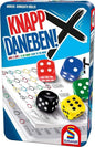 Schmidt 51426 Knapp Daneben Würfelspiel in Metalldose Reisespiel Familienspiel