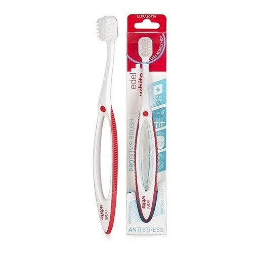 1x edel white Zahnbürste Pro Gums Ultrasoft+ Anti Stress Breiter Bürstenkopf