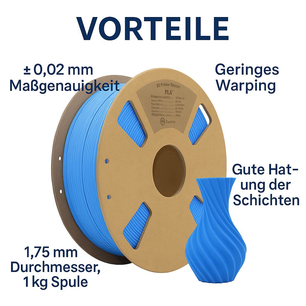 PLA + plus 3D Filament Blau 1kg Drucker Printer FDM Rolle bio Druckmaterial PLA+