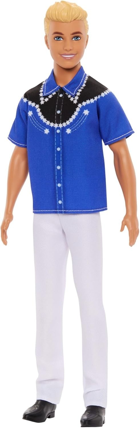 Mattel DWK44 / HRH25 Barbie Fashionistas Ken Puppe mit Westernhemd und Stiefel