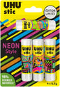 Uhu Stic 4er Set Limited Edition Neon Style je 8,2g Klebestift Basteln Schule