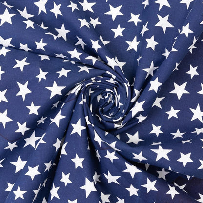 Bandana Halstuch Blau mit Weißen Sternen Accessoire Freizeit Tuch Baumwolle
