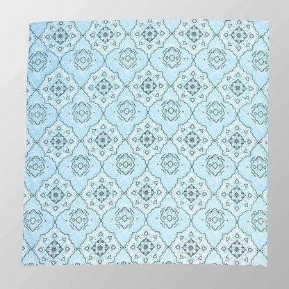 Bandana Kopftuch Halstuch Hellblau Paisley Accessoire Mode Freizeit Tuch Biker Baumwolle
