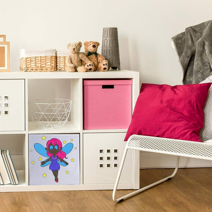diMio Aufbewahrungsbox Fee 35x35x33cm zum bemalen inkl. Buntstifte Faltbox Korb