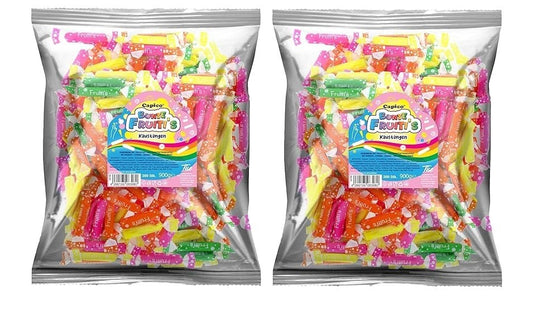 400 Bunte Fruiti´s Kaustangen Kaubonbons Wurfmaterial Wurfartikel Fasching Umzug