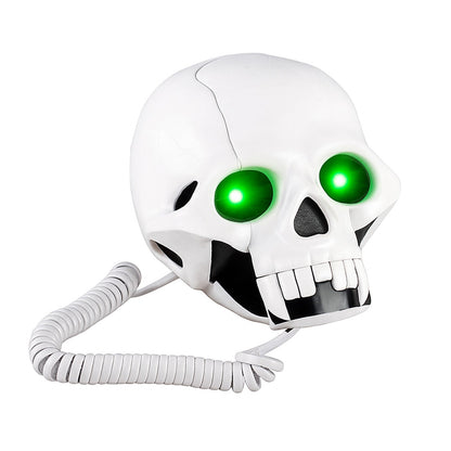 Telefon Vampir Totenkopf Skull Weiß Telephone Festnetz Schnurgebunden Festnetztelefon