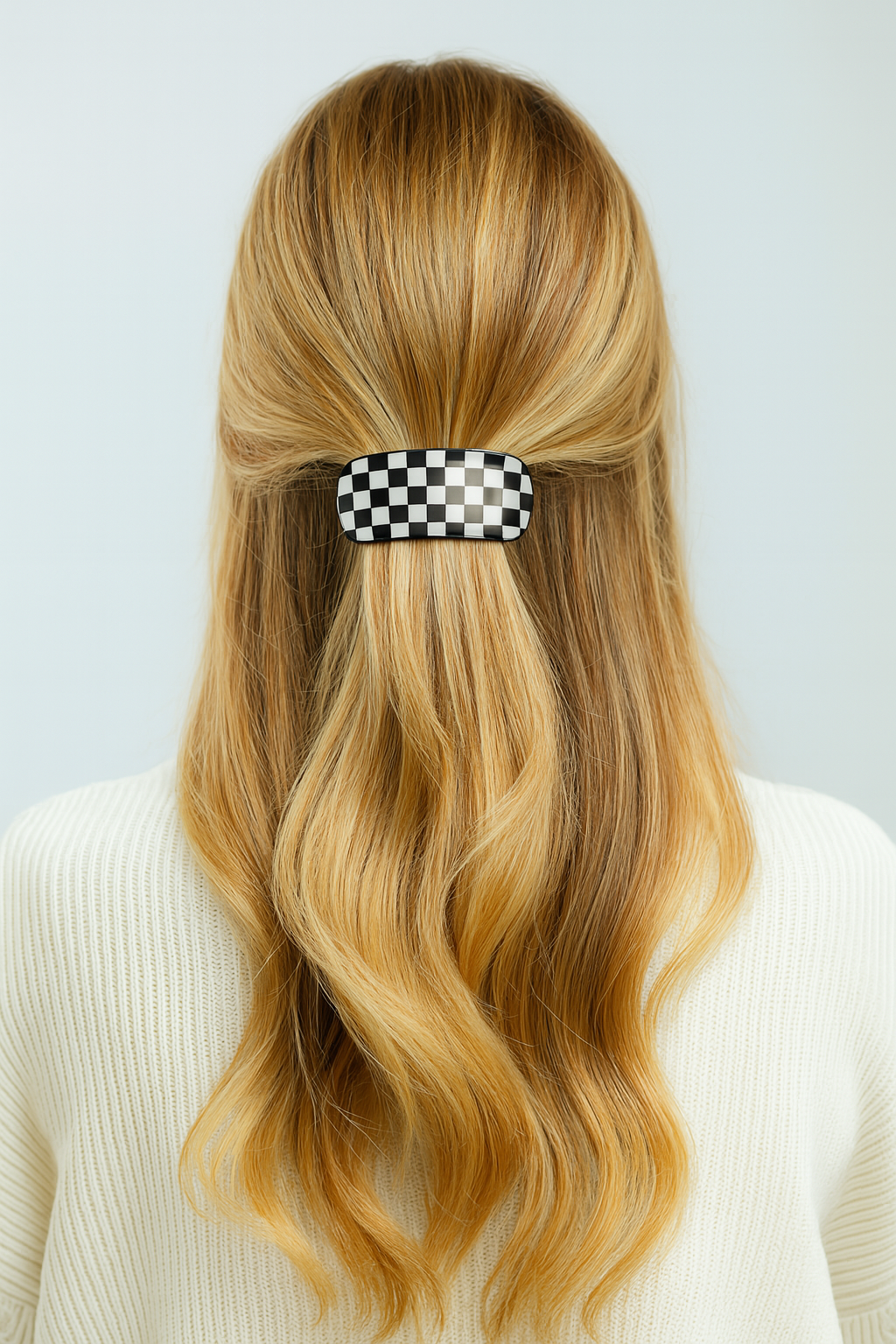 12er Set Haarspangen Kariert Schwarz/Weiß Retro Karo Rockabilly Accessoires Mode