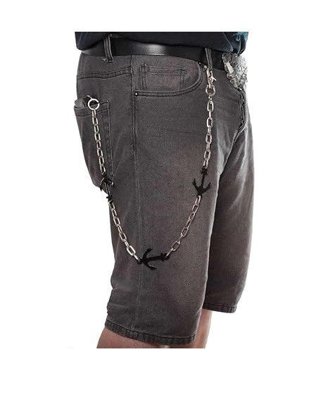 Geldbeutelkette mit Anker und Karabiner Panzerkette Schlüsselkette Gürtelkette