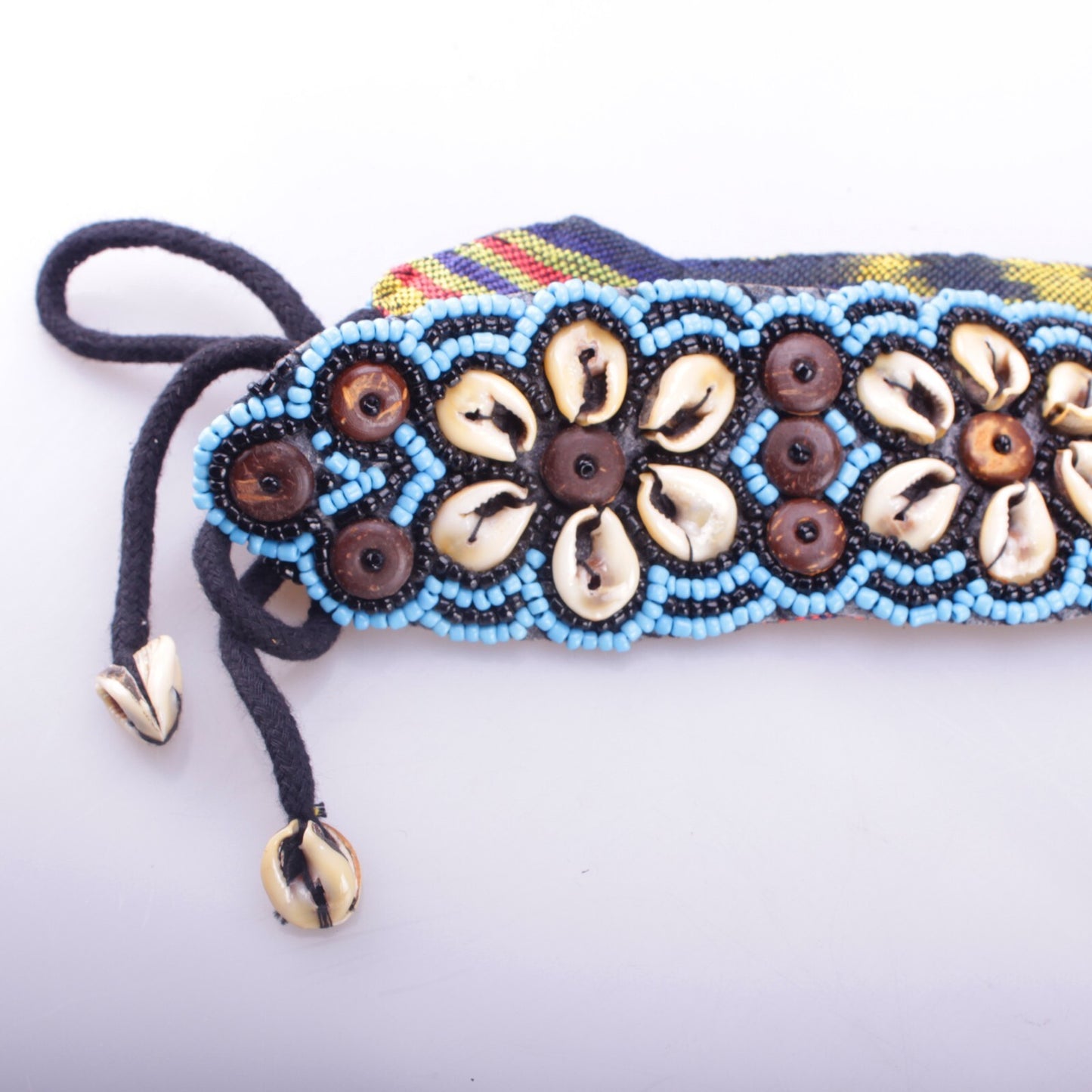 Muschelgürtel Schwarz/Blau Taillengürtel Hüftgürtel Boho Hippie Muscheln Damen