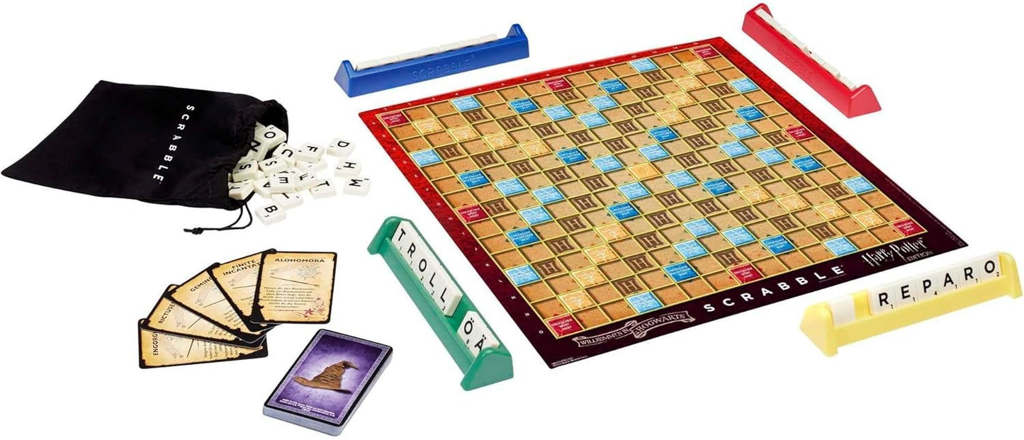Mattel GMG29 Harry Potter Scrabble Wortspiel in Deutsch Brettspiel Familienspiel
