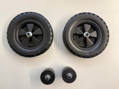 2 x ROWI Radsatz für Kompressoren Ø 200 mm Hartgummi Transporträder Reifen