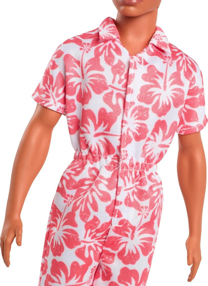 Mattel DWK44 / HYT99 Barbie Fashionistas Ken Puppe Coral Hawaii-Muster Outfit