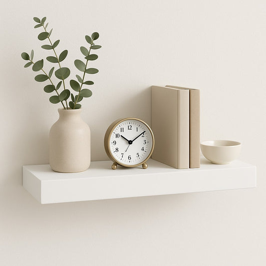 Wandregal 46x20x3 cm Weiß Hochglanz Regal Wandboard Schweberegal modern Design