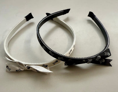 Karton 180 Stück Haarreifen S/W Totenkopf Skull Schleife Restposten A Ware Großhandel