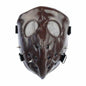 Leatherette Maske mit Spikes Braun Gesichtsmaske Halloween Horror Grusel Cosplay