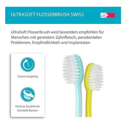 1x edel white Flosserbrush Ultrasoft Zahnbürsten Schweiz Zahnbürste Konex HD