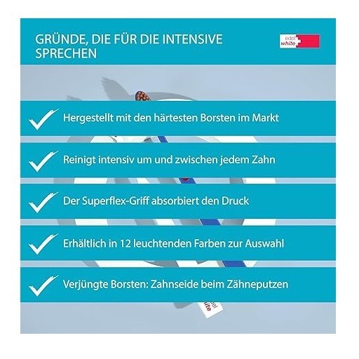1x edel white Flosserbrush Intensive Zahnbürsten Soft Schweiz Zahnbürste Zähne