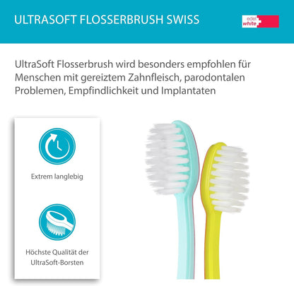 10x edel white Flosserbrush EW  soft Schweiz Zahnbürste Handzahnbürste  Posten