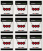 9er Set Halsketten Herzen Rot Pixel Retro Gamer Nerds Cosplayer Geschenk Kette