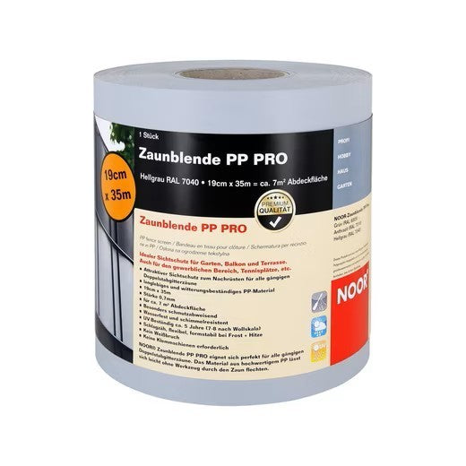 Zaunblende PP Pro Hellgrau für Doppelstabgitterzäune 35m Sichtschutz Garten Zaun