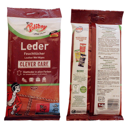 3x Poliboy Lederpflege Feuchttücher 3x20 Stk Reinigung Schutz Pflege Glanz Leder