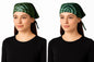 2er Set Bandana Dreieck Kopftuch Batik Grün Dreiecktuch Sommer Leicht Haarband