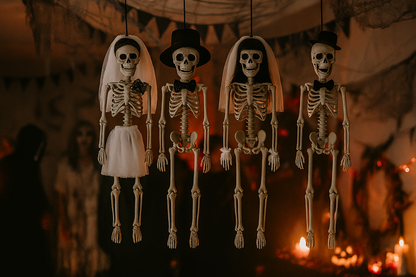 24er Skelett Deko Set Braut Bräutigam Halloween Deko Party Event Großpackung