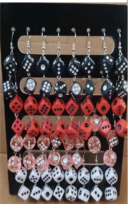 Posten Ohrringe Set Würfel Rockabilly Rock n Roll Ohrstecker Auflösung