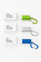 3x Mini Taschenlampe-Schlüsselanhänger mit Karabinerhaken Grün/Silber/Blau