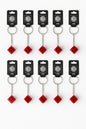 10er Set Schlüsselanhänger Würfel Rot Schlüsselring Schlüsselhalter Bund Dice