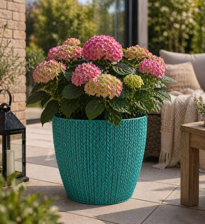 5x Blumentöpfe Grün Ø 21,6 x 19,2 cm - 5 L Pflanztopf Übertopf Blumentopf Topf