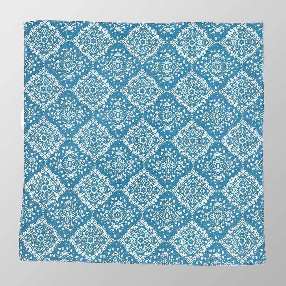 Bandana Kopftuch Halstuch Blau Paisley Accessoire Mode Freizeit Tuch Biker Baumwolle Rock