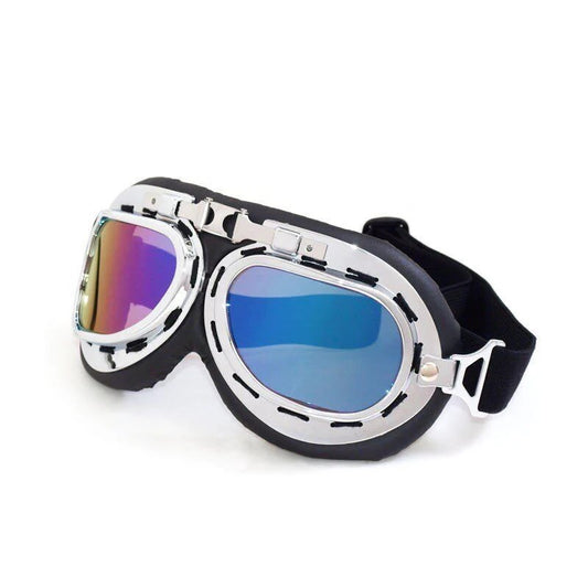 Bikerbrille im Retro Design Regenbogen Gläser Fliegerbrille Sonnenbrille Brille