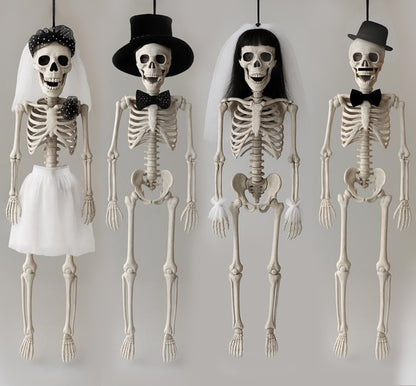 4× Hängende Skelett Figuren Braut Bräutigam Halloween Gothic Vintage Deko Party