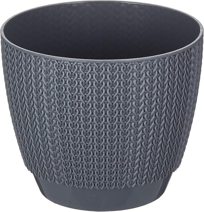 5x Blumentöpfe Anthrazit Ø 21,6 x 19,2 cm - 5 L Pflanztopf Übertopf Blumentopf