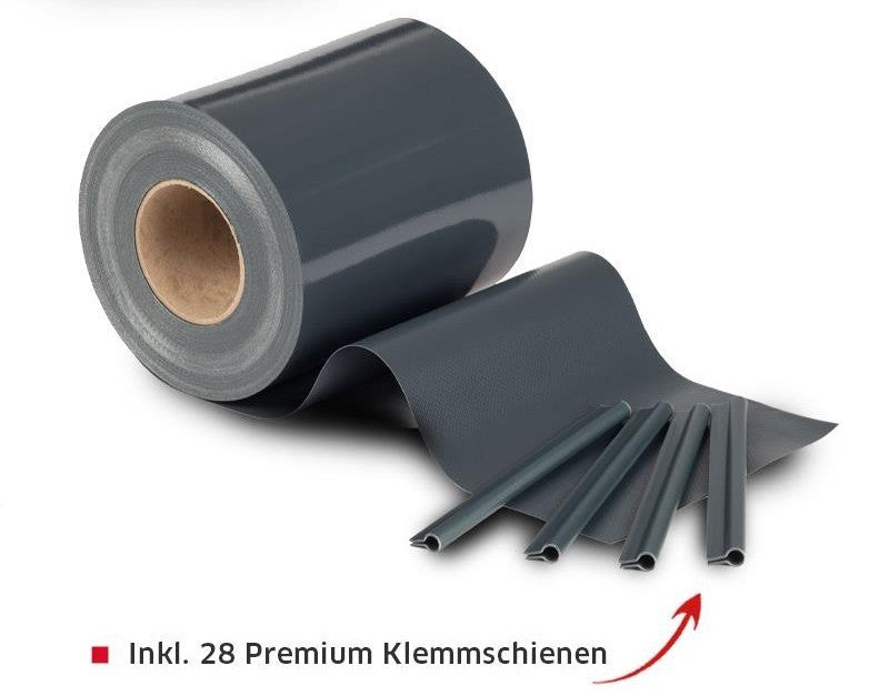 Zaunblende für Doppelstabgitterzäune 30m PVC Anthrazitgrau Sichtschutz Garten