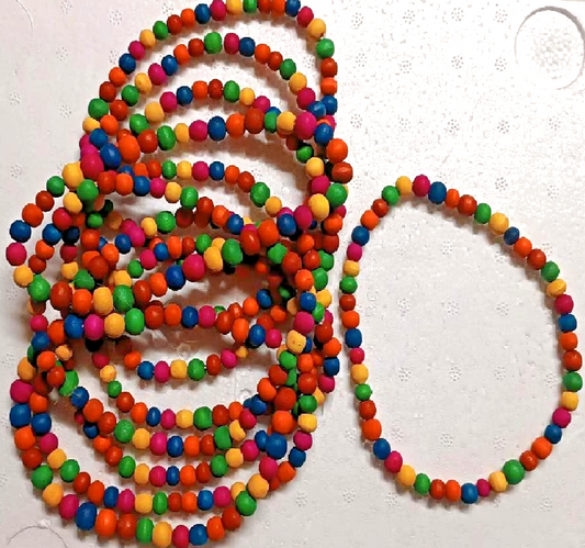 10 x Hals Kette Bunt RASTA Reggae mit Holzperlen