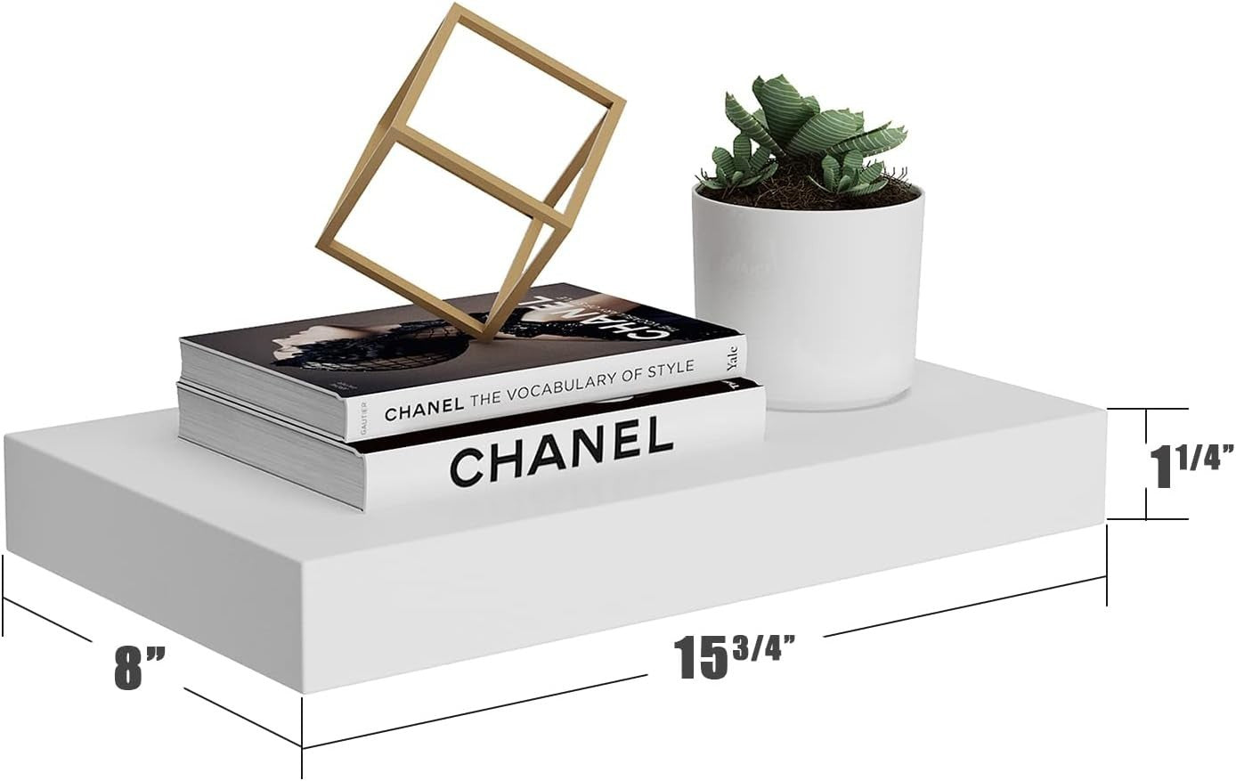 Wandregal 38x20x3 cm Weiß Hochglanz Regal Wandboard Schweberegal modern Design