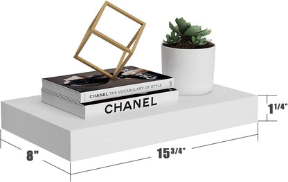 Wandregal 38x20x3 cm Weiß Hochglanz Regal Wandboard Schweberegal modern Design