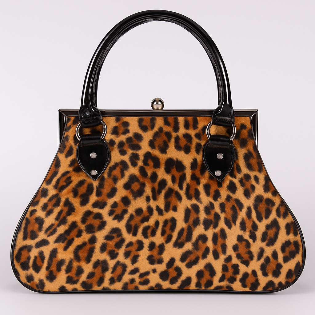 Modische Damen Handtasche Leopard Plüsch Mode Accessoires Vintage Retro Tasche