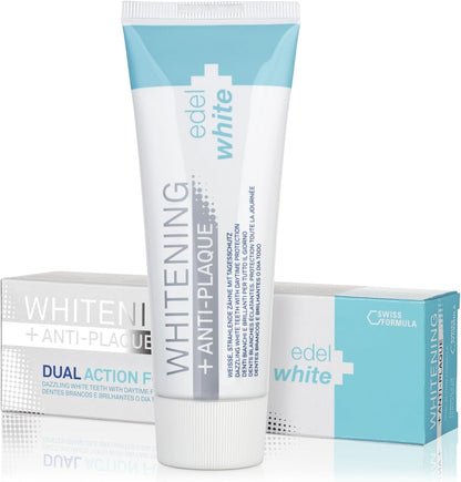 edel+white Zahnpflege Set | Whitening Zahnpasta + Softbürsten + Zahnseide