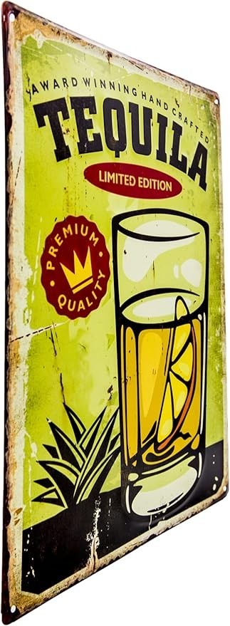 Blechschild Tequila Vintage Deko Schild Limited Edition Deko Bar 40 x 30 cm