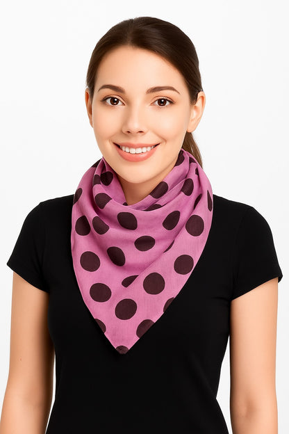 Baumwolltuch Rosa mit Polka Dots Kopftuch Halstuch Schal Multifunktionstuch