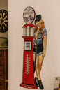 Blechschild mit Thermometer Ride On Pin Up Girl 48x20 cm Hobbyraum Man Cave Deko
