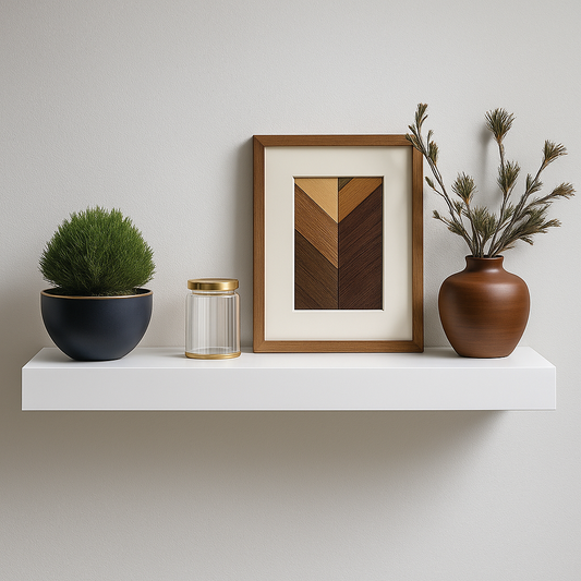 Wandregal 60 cm Weiß Hochglanz Regal Schweberegal MDF Wandboard Wohnzimmer Deko