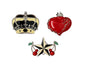 Set 3x Gürtel Beltschnalle Krone Herz Stern Schnalle Gürtel Gürtelschließe Rockabilly