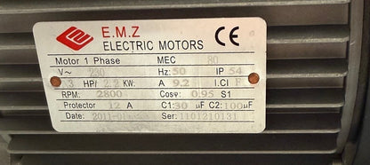 1x E.M.Z Einphasen-Elektromotor 230V Wechselstrommotor Einphasenmotor